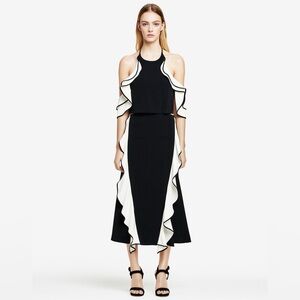 Jonathan Simkhai Black and White Asymmetrical Dress